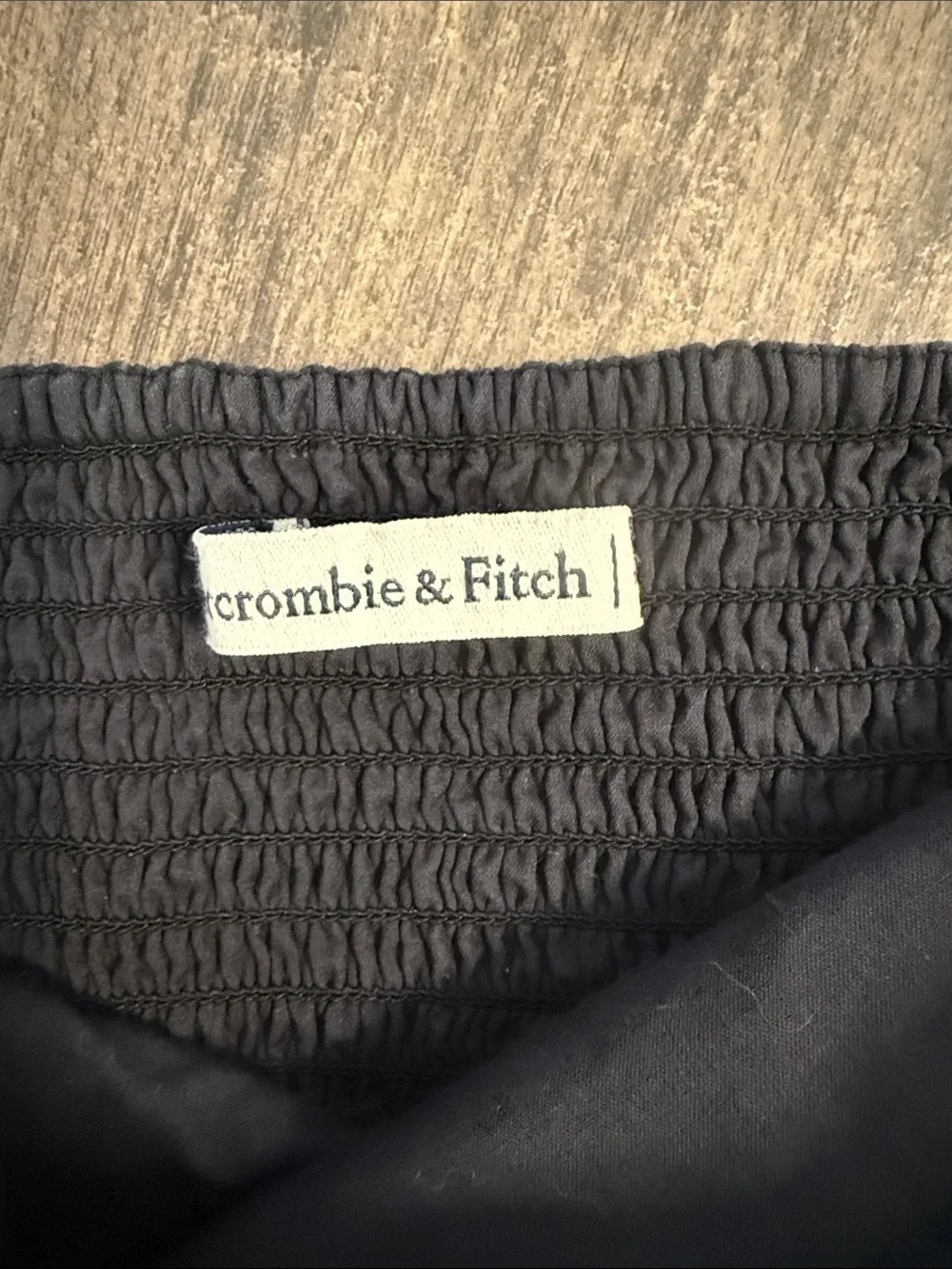 Abercrombie & Fitch Black Off-Shoulder Puff Sleeve Top